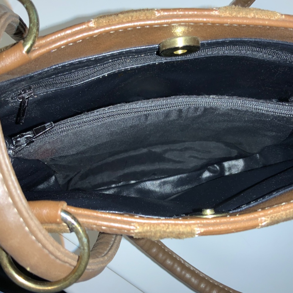Vintage Judi Simon USA Leather & Suede Patchwork Handbag - Picture 7 of 16